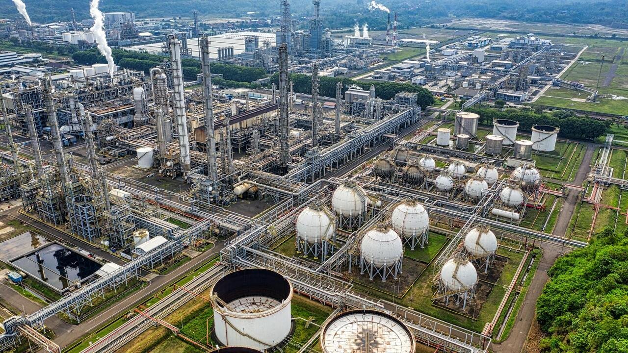 Recycling facility aerial view